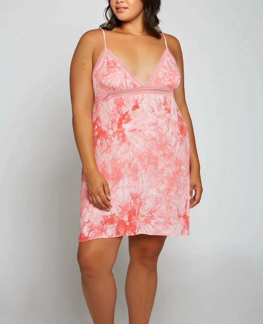 I Collection PJS & Lounge ICollection Lingerie Doreen Pink Tie Dye Plus Size Gown 78067X 3 I Collection PJS & Lounge ICollection Lingerie Doreen Pink Tie Dye Plus Size Gown 78067X