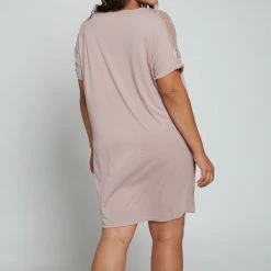 I Collection ICollection Loungewear Estelle Blush Plus Size Sleep Shirt 78082X