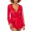 Oh La La Cheri Lingerie Provence Red Robe & Panty Set 94-11136
