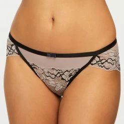 Montelle Parisian Kiss Black Taupe Brazilian Panty 9464