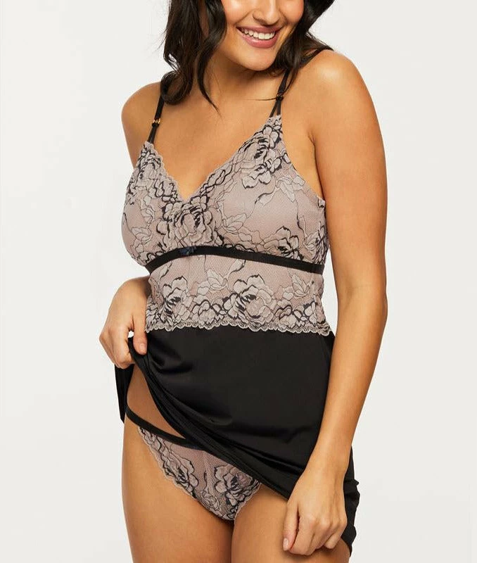 Montelle Parisian Kiss Taupe Black Gown 9466 Lingerie 9 Montelle Parisian Kiss Taupe Black Gown 9466 Lingerie