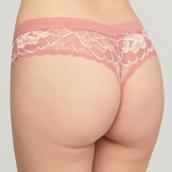 Montelle Roseclay Blush Lace Brazilian Thong Panty 9476 Bra & Panty Sets