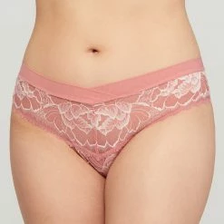 Montelle Roseclay Blush Lace Brazilian Thong Panty 9476 Bra & Panty Sets