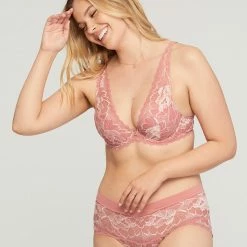 Montelle Roseclay Blush Lace High Waist Panty 9477 Bra & Panty Sets