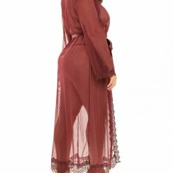 Oh La La Cheri Lingerie Provence Zinfandel Plus Size Long Robe 95-11136X Panties
