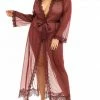 Oh La La Cheri Lingerie Provence Zinfandel Plus Size Long Robe 95-11136X Panties