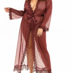 Oh La La Cheri Lingerie Provence Zinfandel Plus Size Long Robe 95-11136X Panties
