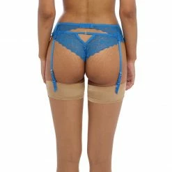 Bra & Panty Sets Freya Temptress Med Blue Lace Garter Belt 400191