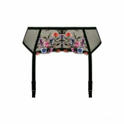 Fantasie Aurelia Black Lace Floral Garter Belt 101091