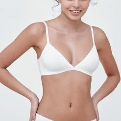 Bras Skarlett Blue Adorned White Cotton Bralette Bra 325211