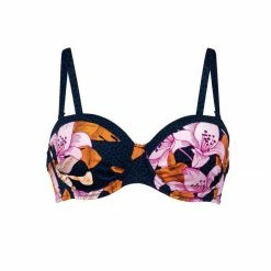 Anita Swimwear 70’s Hawaii Cassie Vintage Blue Bandeau Bikini Top 8823-1