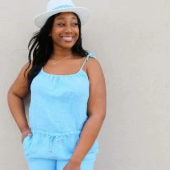 Aquavita Swimwear Carlina Cerulean Blue Romper Cover Up SP224108