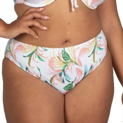 Artesands Swimwear April Spritz White Monet Curve Fit Mid Rise Bikini Bottom 4844AS