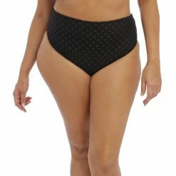 Elomi Swimwear Bazaruto Black Mid Rise Brief Bikini Bottom 800672