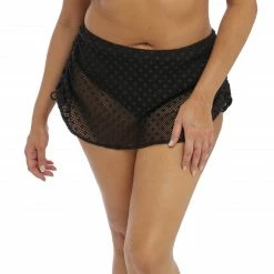 Elomi Swimwear Bazaruto Black Adjustable Skirted Brief Bikini Bottom 800683