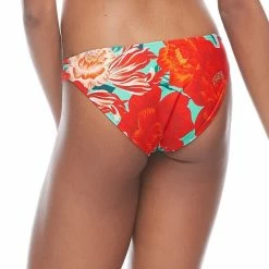 Body Glove Swimwear Allure Flirty Surf Rider Low Rise Bikini Bottom 39-52341 Red Floral