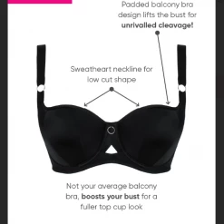 Curvy Kate Boost Me Up Black Balconnette Bra 027106 Bras 8 Curvy Kate Boost Me Up Black Balconnette Bra 027106 Bras
