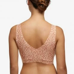 Chantelle SoftStretch Neutral Leopard Padded V-Neck Bralette Bra 11D1 8 Chantelle SoftStretch Neutral Leopard Padded V-Neck Bralette Bra 11D1