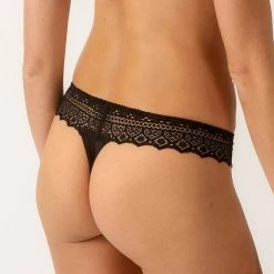 Empreinte Cassiopee Black Lace Thong Panty 01151 Bra & Panty Sets