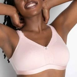 Curvy Couture Cotton Luxe Blushing Rose Wireless Bra 1010 Bras