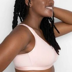 Curvy Couture Cotton Luxe Blushing Rose Wireless Bra 1010 Bras