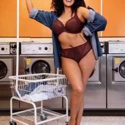 Elomi Charley Aubergine High Leg Brief Panty 4386 11 Elomi Charley Aubergine High Leg Brief Panty 4386