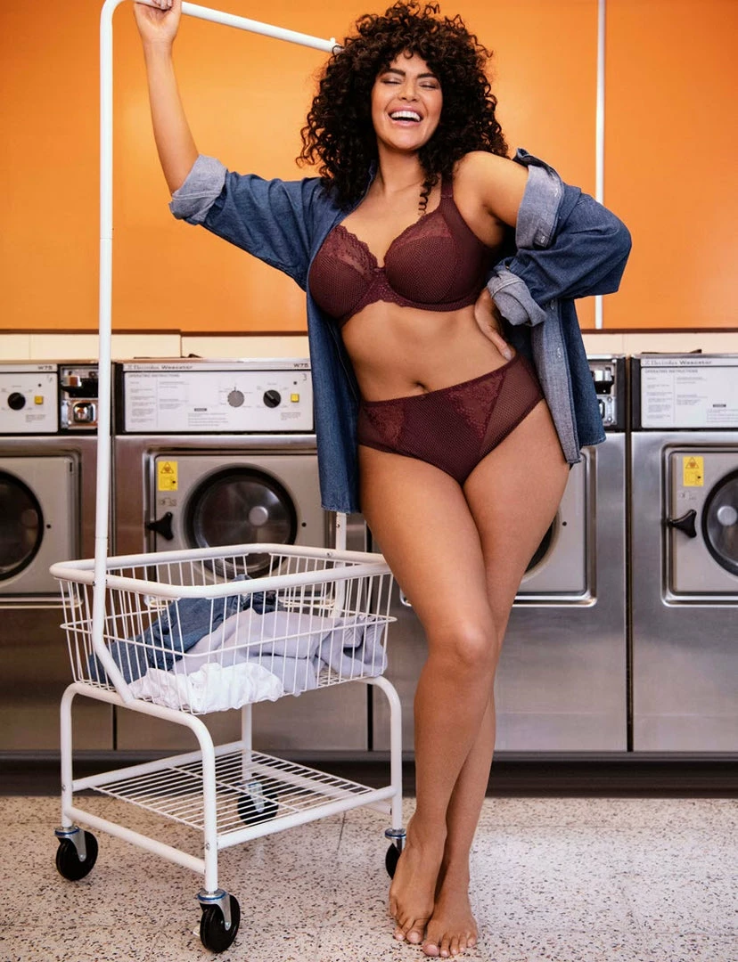 Elomi Charley Aubergine High Leg Brief Panty 4386 7 Elomi Charley Aubergine High Leg Brief Panty 4386