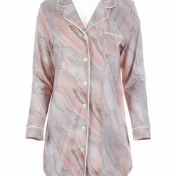 PJS & Lounge MeMoi Loungewear Marble Peach Night Shirt CNS07032