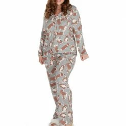 PJS & Lounge MeMoi Loungewear Novelty Dog Print Pajama Set CPJ06746