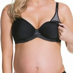 Bras Cake Waffles Black Spacer Nursing Contour Bra 24-1030-06