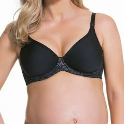 Bras Cake Waffles Black Spacer Nursing Contour Bra 24-1030-06