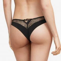 Chantelle Montaigne Black Tanga Thong Panty 19J9
