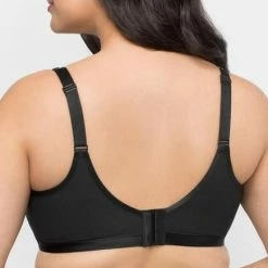 Curvy Couture Cotton Luxe Black Wireless Bra 1010