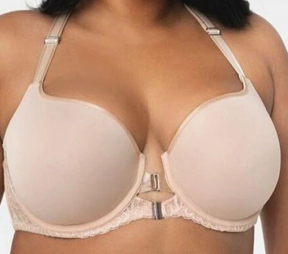 Curvy Couture Tulip Nude Front Closure Bra 1327 3 Curvy Couture Tulip Nude Front Closure Bra 1327