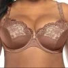 Bras Curvy Couture Tulip Lace Chocolate Balconette Bra 1017