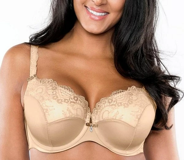Curvy Couture Tulip Lace Nude Balconette Bra 1017 Bras 3 Curvy Couture Tulip Lace Nude Balconette Bra 1017 Bras