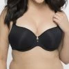 Curvy Couture Tulip Smooth Black T Shirt Bra 1274