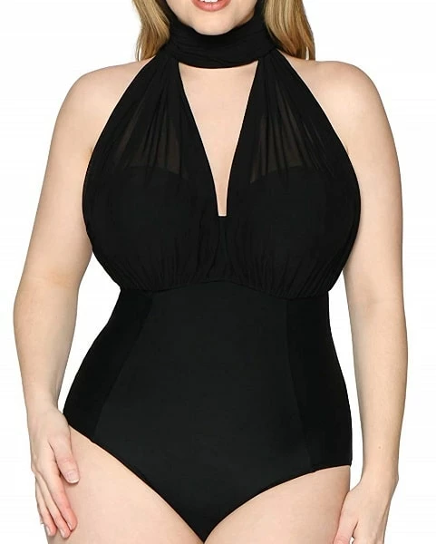 Curvy Kate Swimwear Wrapsody Black Bandeau Multiway One Piece 005600 3 Curvy Kate Swimwear Wrapsody Black Bandeau Multiway One Piece 005600