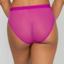 Curvy Couture Sheer Mesh Plumeria High Cut Hipster Panty 1313 Bra & Panty Sets