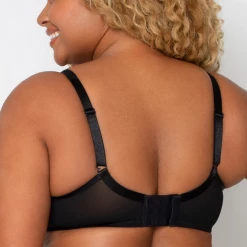 Curvy Couture Sheer Mesh Plunge Designer Leo T Shirt Push Up Bra 1310 Bras