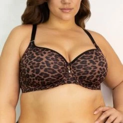 Bras Curvy Couture Tulip Smooth Leopard Print T Shirt Bra 1274