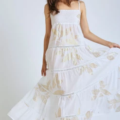 Debbie Katz Alicia White Maxi Dress Cover Up Swim