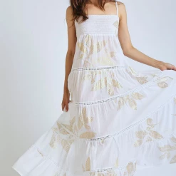 Debbie Katz Alicia White Maxi Dress Cover Up Swim