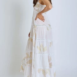 Debbie Katz Alicia White Maxi Dress Cover Up Swim 8 Debbie Katz Alicia White Maxi Dress Cover Up Swim