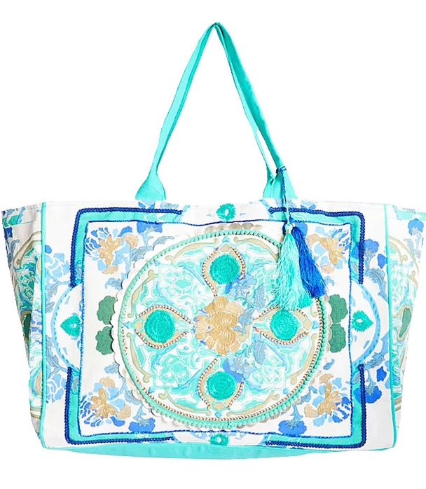 Debbie Katz Boho Sea Shoulder Cotton Shoulder Beach Bag Accessories 3 Debbie Katz Boho Sea Shoulder Cotton Shoulder Beach Bag Accessories