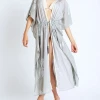 Debbie Katz Loona Taupe Maxi Kimono Cover Up