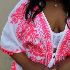 Swim Debbie Katz Malina White Short Kimono Cover Up