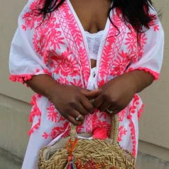 Swim Debbie Katz Malina White Short Kimono Cover Up