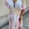 Debbie Katz Tally Pink Long Kimono Cover Up