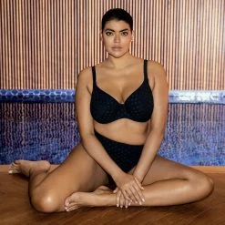 Elomi Swimwear Bazaruto Black Plunge Bikini Top 800602